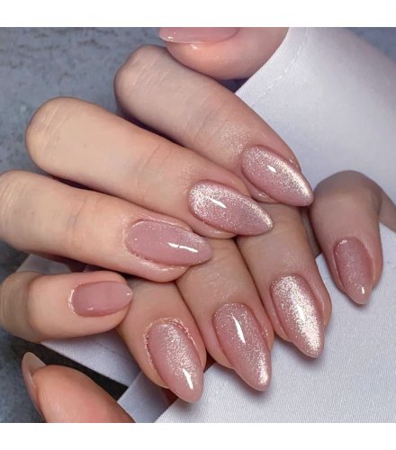 NA026 - Nude Pink Cat Eye Glam Nails NA026 - Nude Pink Cat Eye Glam Nails